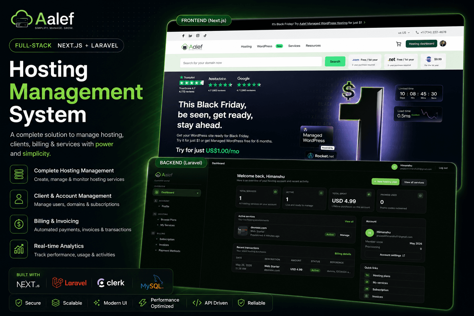 Enterprise Hosting Management & Billing Platform
